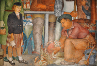fresco WPA of Fisherman's Wharf