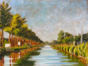 Damse Vaart Oil on panel