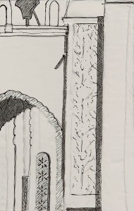 The india ink underdrawing for A Piece of Me #08, rendered in pen and wash.