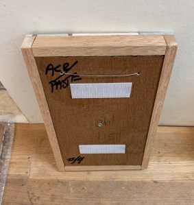 Bird's eye view of a finished panel from the back side. Note the painted edge.