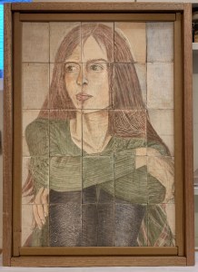 Anna, Back, the egg tempera underpainting in its new frame.