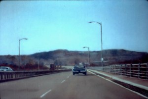Interstate 90, Front. New Haven, Connecticut. 1980. Oil on panel. Approx: 12 x 16 in or 30 x 40 cm. 