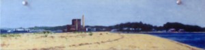 New Haven from Sandy Point. 1980. Oil on panel. 5' x 15".