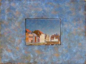 View of the Predijkherrenrij, Back, Bruges, Belgium. 2010. Oil on panel 44 x 59 cm. or 17 1/4 x 23 1/4 in.