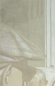 Panel #02. Silverpoint underdrawing over tinted gesso, highlighted with white. 13.3 cm x 21 cm, or 5 1/4 x 8 1/4 in.