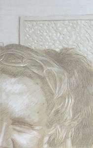 Silverpoint #05 over toned gesso ground. 13.3 x 21 cm or 5 1/4 x 8 1/2 in.