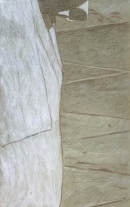 Pieces of Me #38, silverpoint underdrawing over toned ground hightened with white