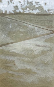 Pieces of Me #57, silverpoint underdrawing on toned ground tightened with white