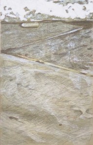 Pieces of Me #58, silverpoint underdrawing over toned ground tightened with acrylic