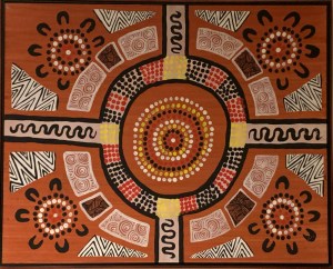 Aboriginal art from our hotel room in Broome.